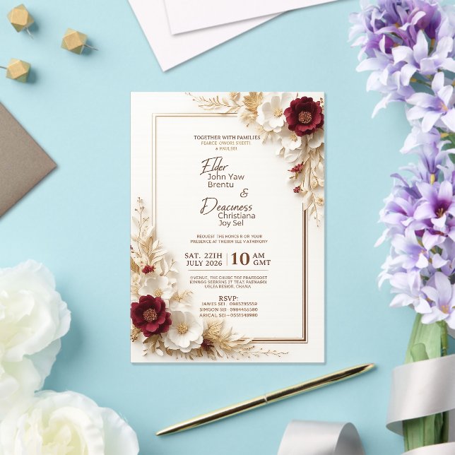 Modèle d'invitation de mariage minimaliste (Insitu (Mariage))