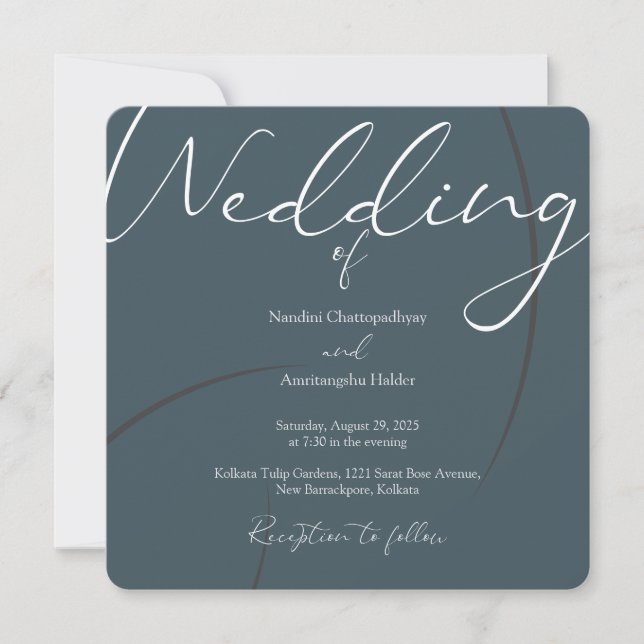 Modèle d'invitation de mariage minimaliste élégant (Devant)