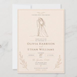 Modèle d'invitation de mariage minimaliste élégant