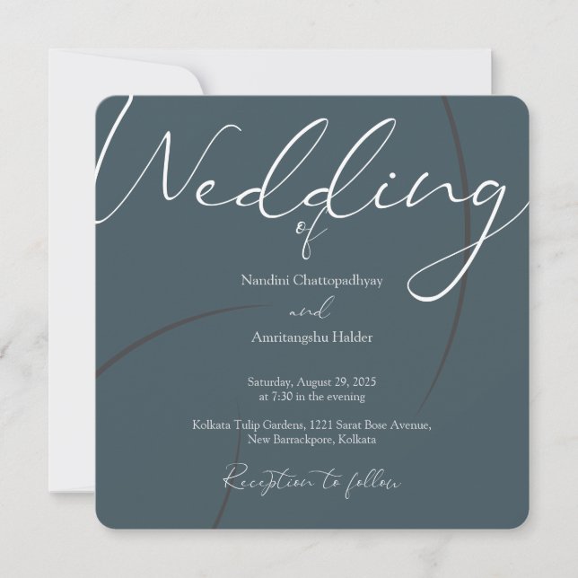 Modèle d'invitation de mariage minimaliste élégant (Devant)