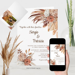Modèle d'invitation de mariage rustique plié