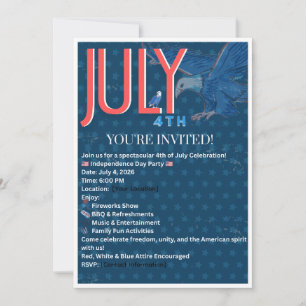 Modèle d'invitation du 14 juillet Indépendance p