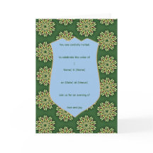 Modèle d'invitation élégant avec bouclier floral