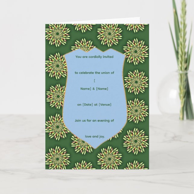 Modèle d'invitation élégant avec bouclier floral   (Devant)
