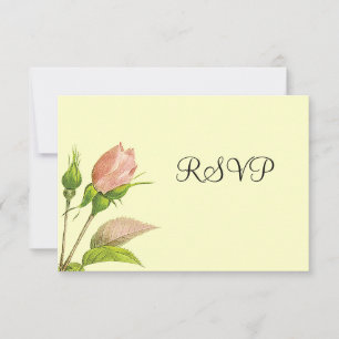 Modèle d'invitation RSVP Rosebud Rose