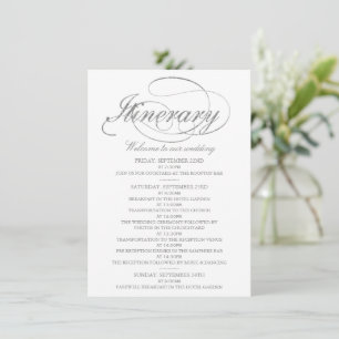 Modèle d'itinéraire de mariage chic en feuille d'a