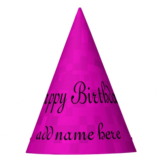 Modèle DIY Bon Anniversaire Rose Chapeau d'anniver (Devant)