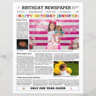 Modèle du journal d'anniversaire