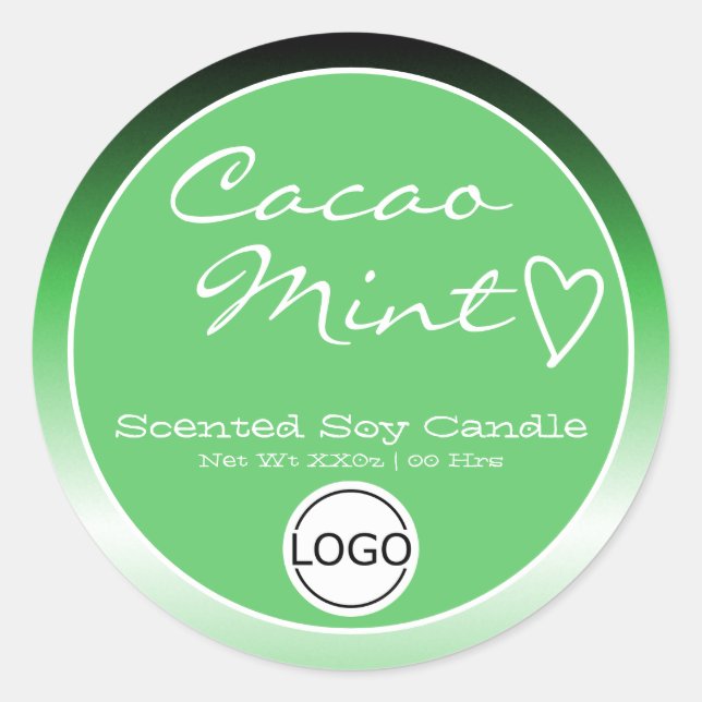 Modèle du logo de Mint Ombre Circle Soy Étiquette  (Devant)