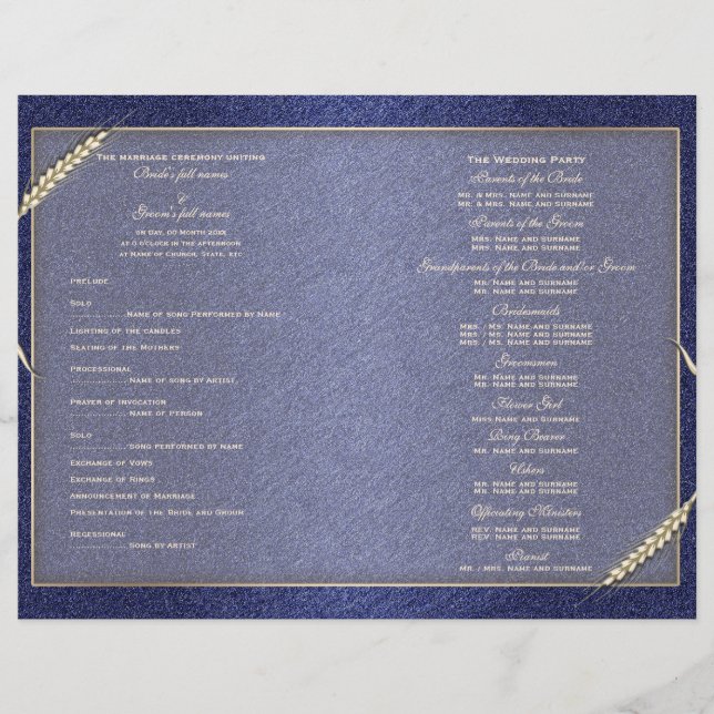 Modèle du programme de mariage (trois) (Devant)