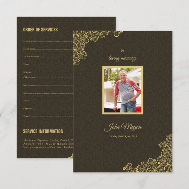 Modèle du programme funéraire (Devant / Derrière)