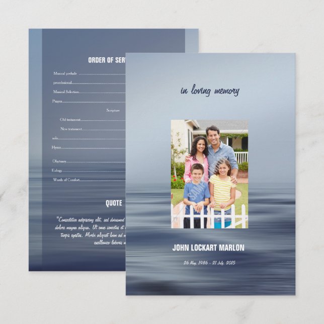 Modèle du programme funéraire (Devant / Derrière)