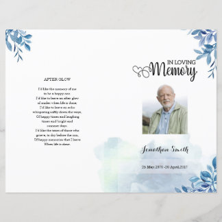 Modèle du programme funéraire de la feuille bleue