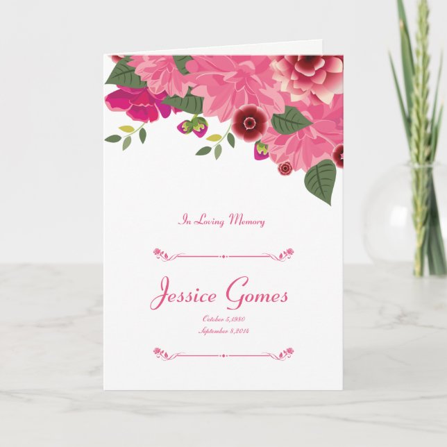 Modèle du programme funéraire floral (Devant)
