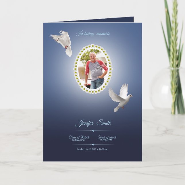 Modèle du programme Memorial (Devant)