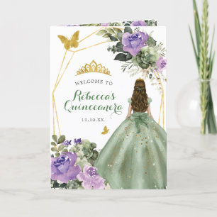 Modèle du programme Sage Green Purple Quinceañera