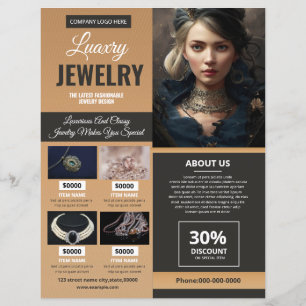 Modèle du prospectus de la bijouterie