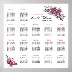 Modèle du tableau de sièges mariage
