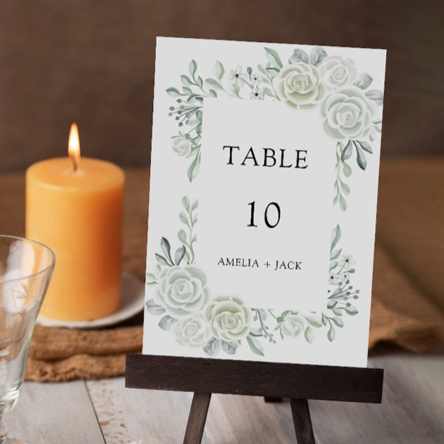 Modèle Emerald Green Mariage Cartes de table (Emerald Green Wedding Table Cards Template)