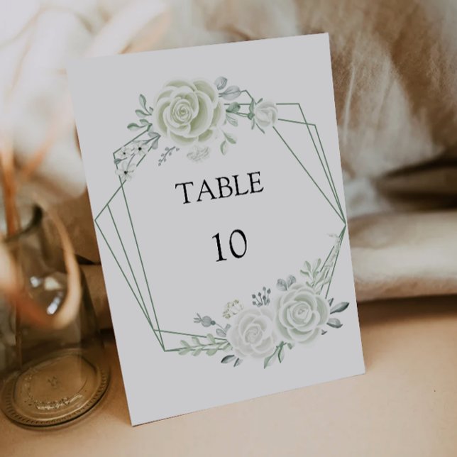 Modèle Emerald Green Mariage Cartes de table (Emerald Green Wedding Table Cards Template)