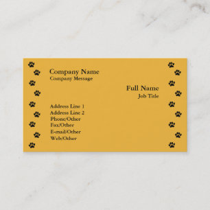 Modèle Empreinte de patte sur carte de visite Gold