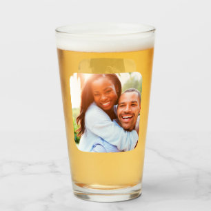 Modèle en verre de bière arrondi à deux côtés