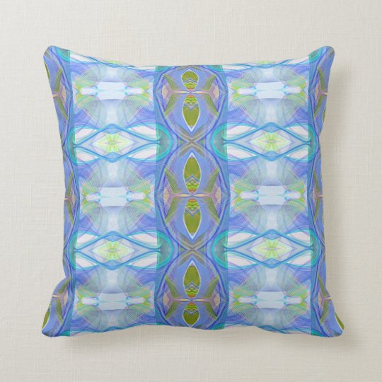 modèle ethnique bleu de fractale coussin