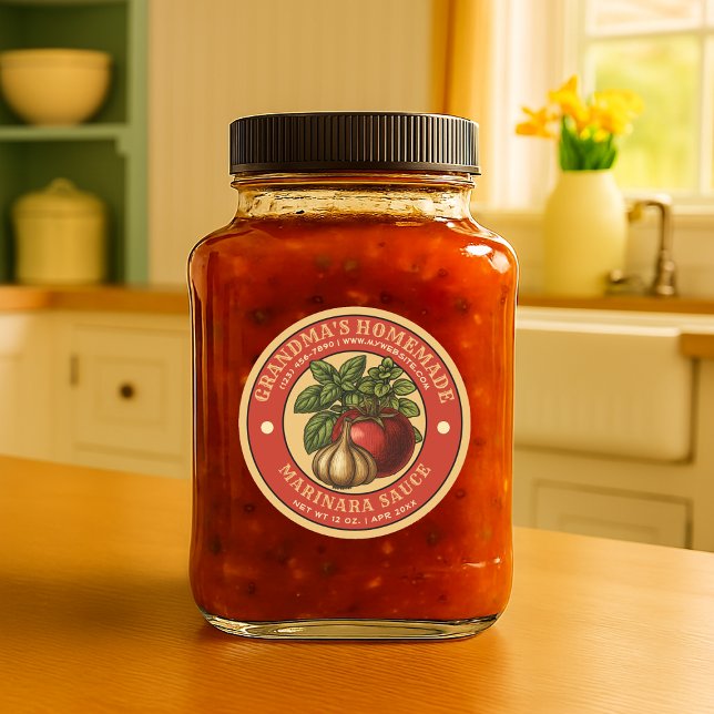 Modèle Étiquette à la sauce marinara fait maison (Créateur téléchargé)