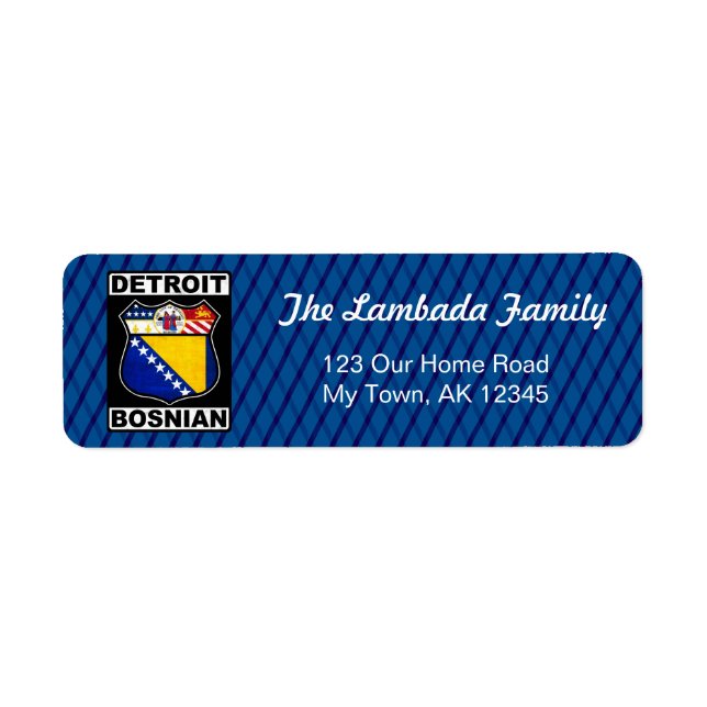 Modèle Étiquette de adresse bosniaque américain de (Devant)