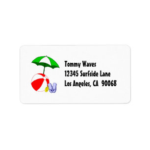 Modèle Étiquette de adresse de la piscine de Beach