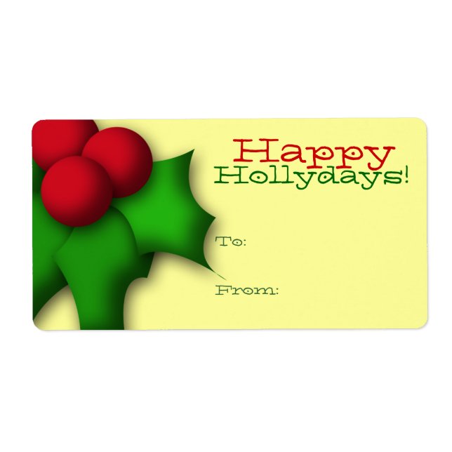 Modèle Étiquette de balise cadeau vers/de Mistleto (Devant)