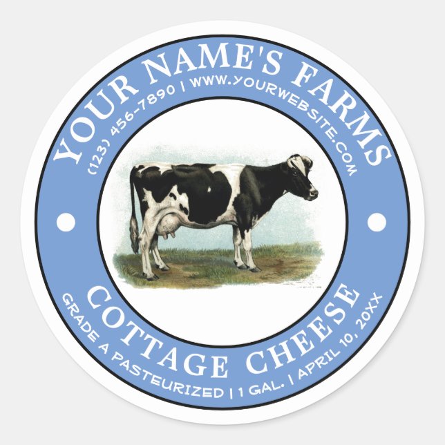 Modèle Étiquette de fromage cottage (Devant)