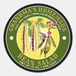 Modèle Étiquette de salade de haricots fait maison