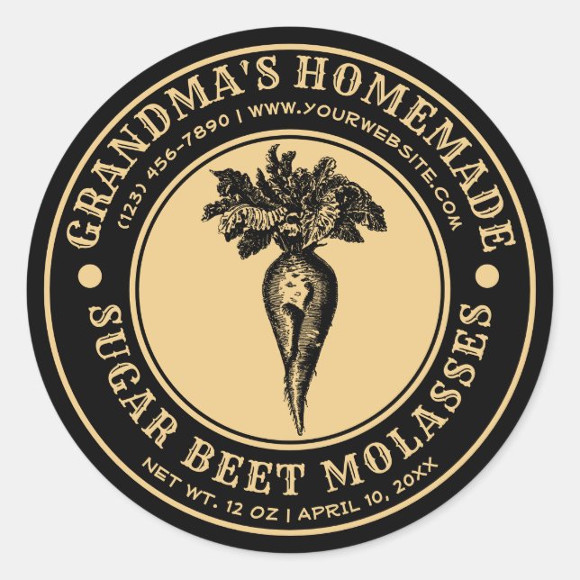 Modèle Étiquette des Molasses de betteraves à sucr (Devant)