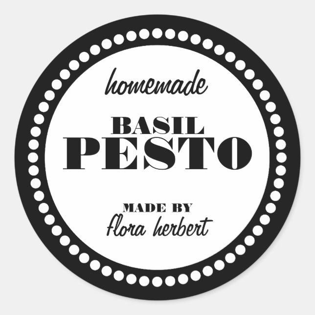 Modèle Étiquette Jar du cadre de point rond (Devant)