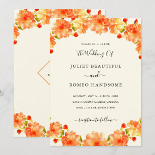 Modèle Faire-part de mariage de cadre de fleurs or