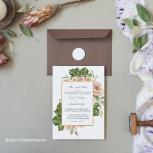 Modèle Faire-part de mariage de verdure