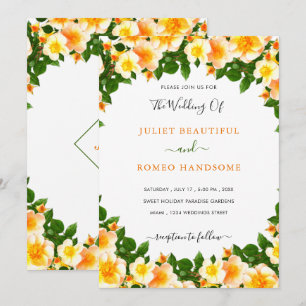 Modèle Faire-part de mariage encadré de fleurs