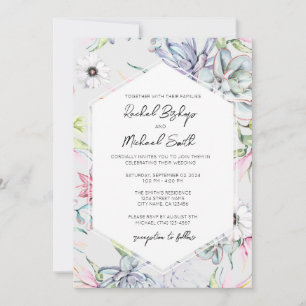 Modèle Faire-part de mariage floral