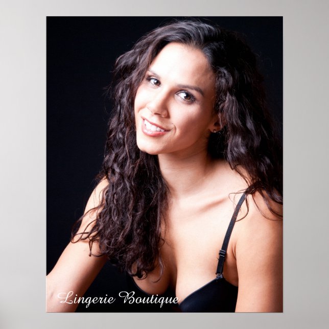 Modèle féminin sexy avec Black Lingerie Poster (Devant)