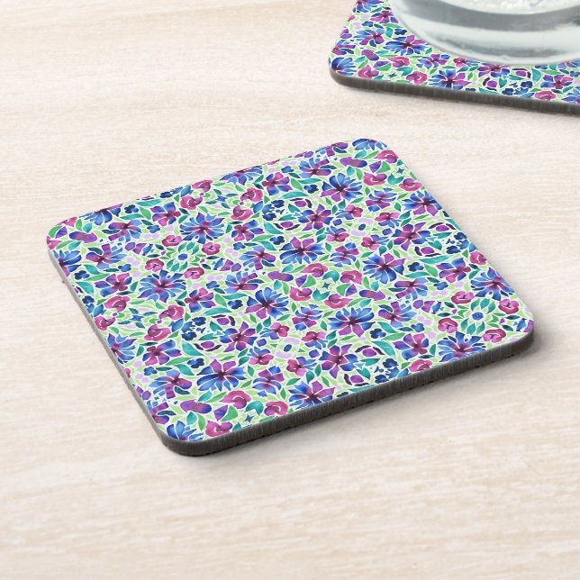 Modèle Floral Abstrait - Dessous de verre en plast (Côté gauche)