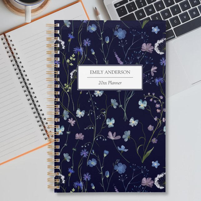 Modèle floral de jolie fleur sauvage bleu violet 2 (In situ)