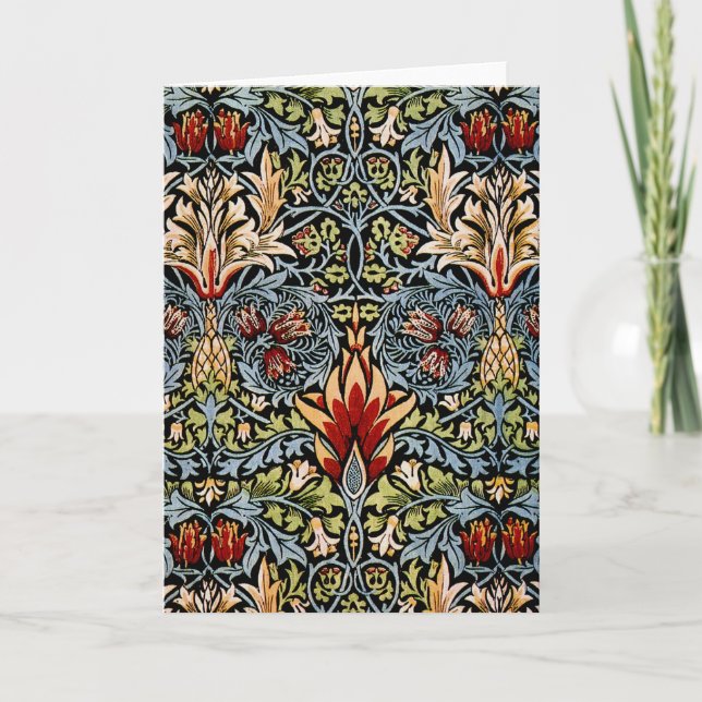 Modèle floral de tête de serpent de William Morris (Devant)