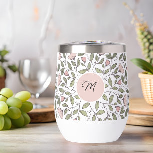 Modèle floral délicat Monogramme personnalisé