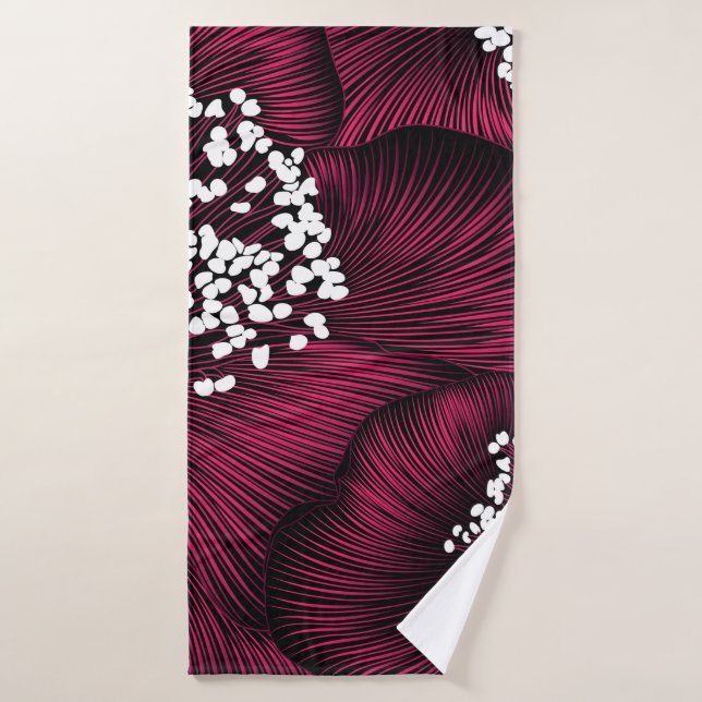 Modèle floral dessiné à la main avec fleurs de cam (Serviette de bain)