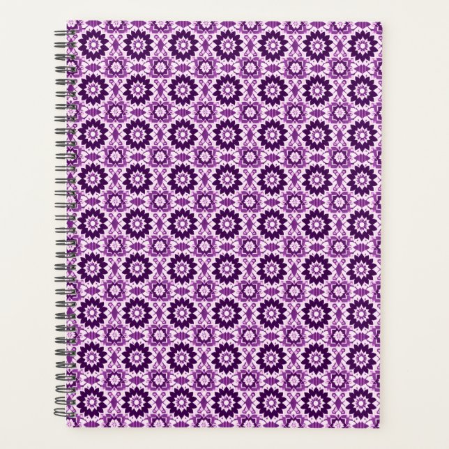 Modèle floral géométrique vintage Boho violet (Devant)