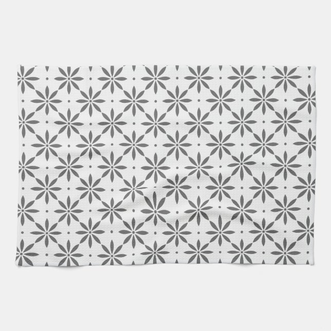 Modèle floral gris serviette (Horizontal)
