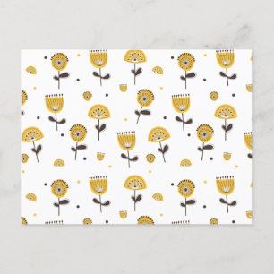 Modèle Floral Jaune Moderne Du Milieu Du Siècle