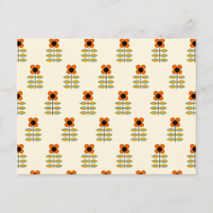Modèle Floral Orange Inspiré Scandinave