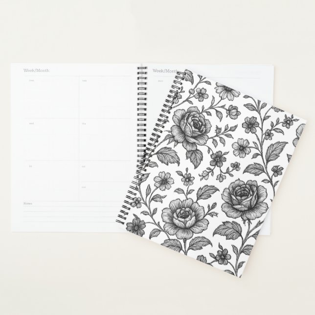 Modèle Floral Rose vintage (Devant avec enveloppe)